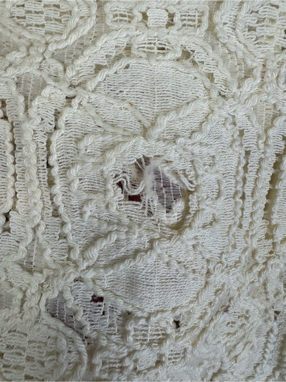 For Cynthia Ivory Floral Lace Blazer Jacket Women’s Medium Open Front Boho Cotta - Picture 5 of 15